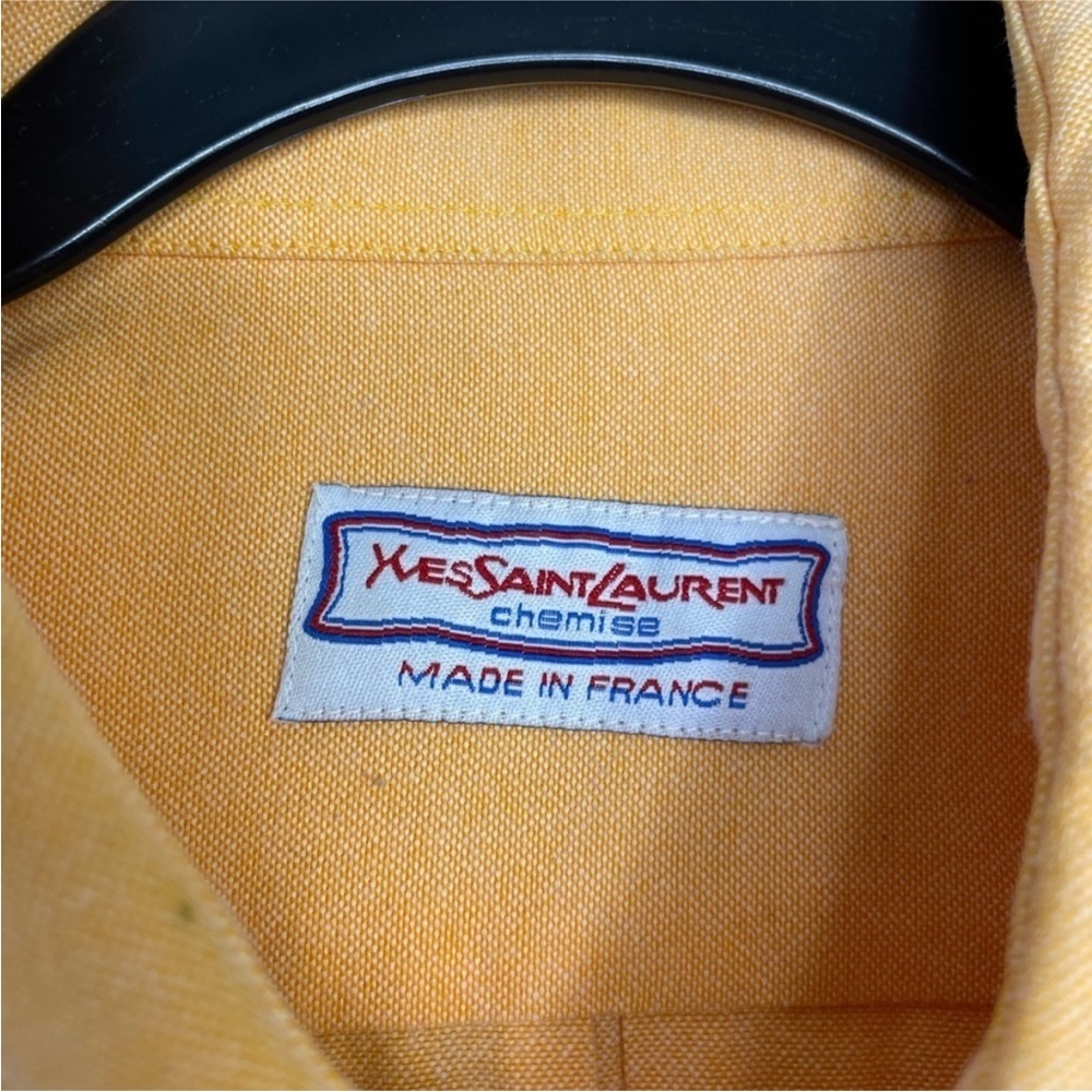 Yves Saint Laurent Men's Mustard Button Down Shirt